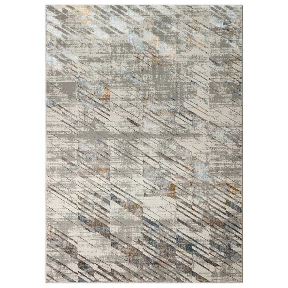 Dalia DAL09 Abstract Rugs in Silver Multicolour